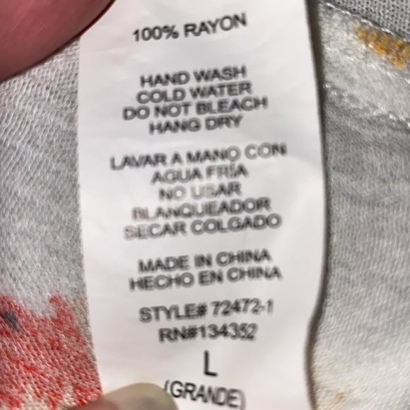 AMBIANCE gauzy floral adjustable spaghetti strap high low flowy tank top size L - Picture 5 of 9